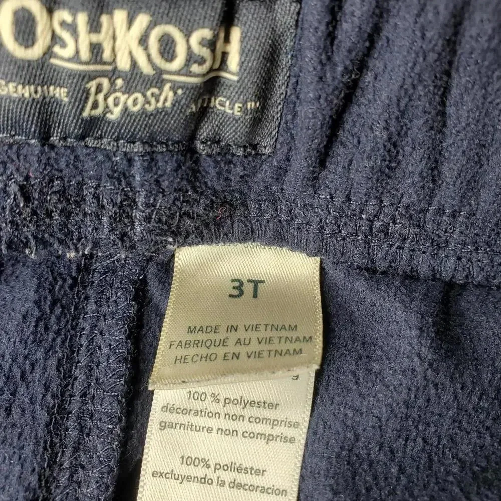 OshKosh B'gosh Navy Blue Fleece Sweatpants Toddler Boy Size 3T EUC